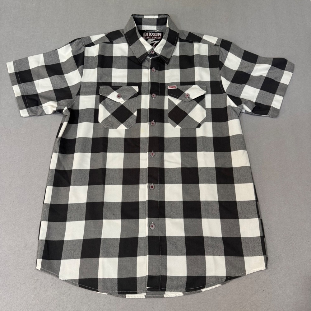 Dixxon Flannel Company Pinnacle Shirt Mens LT Black White Buffalo Check Custom